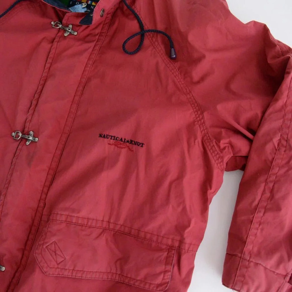 Vintage Bound for Peyton Red  Utility Nautical with Hidden Hood Jacket - Picture 7 of 14